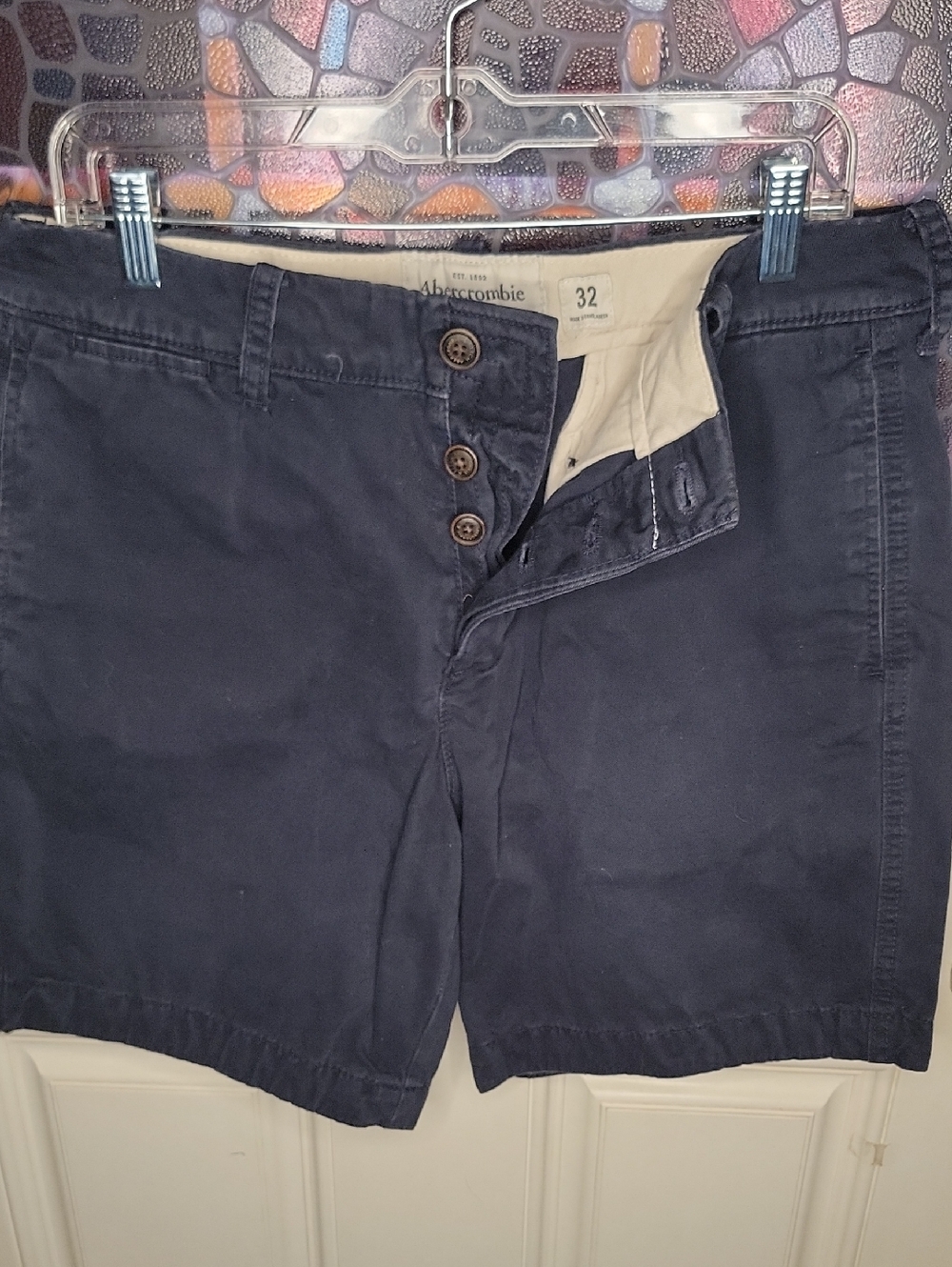 Abercrombie & Fitch Men's Navy Cotton Chino Shorts